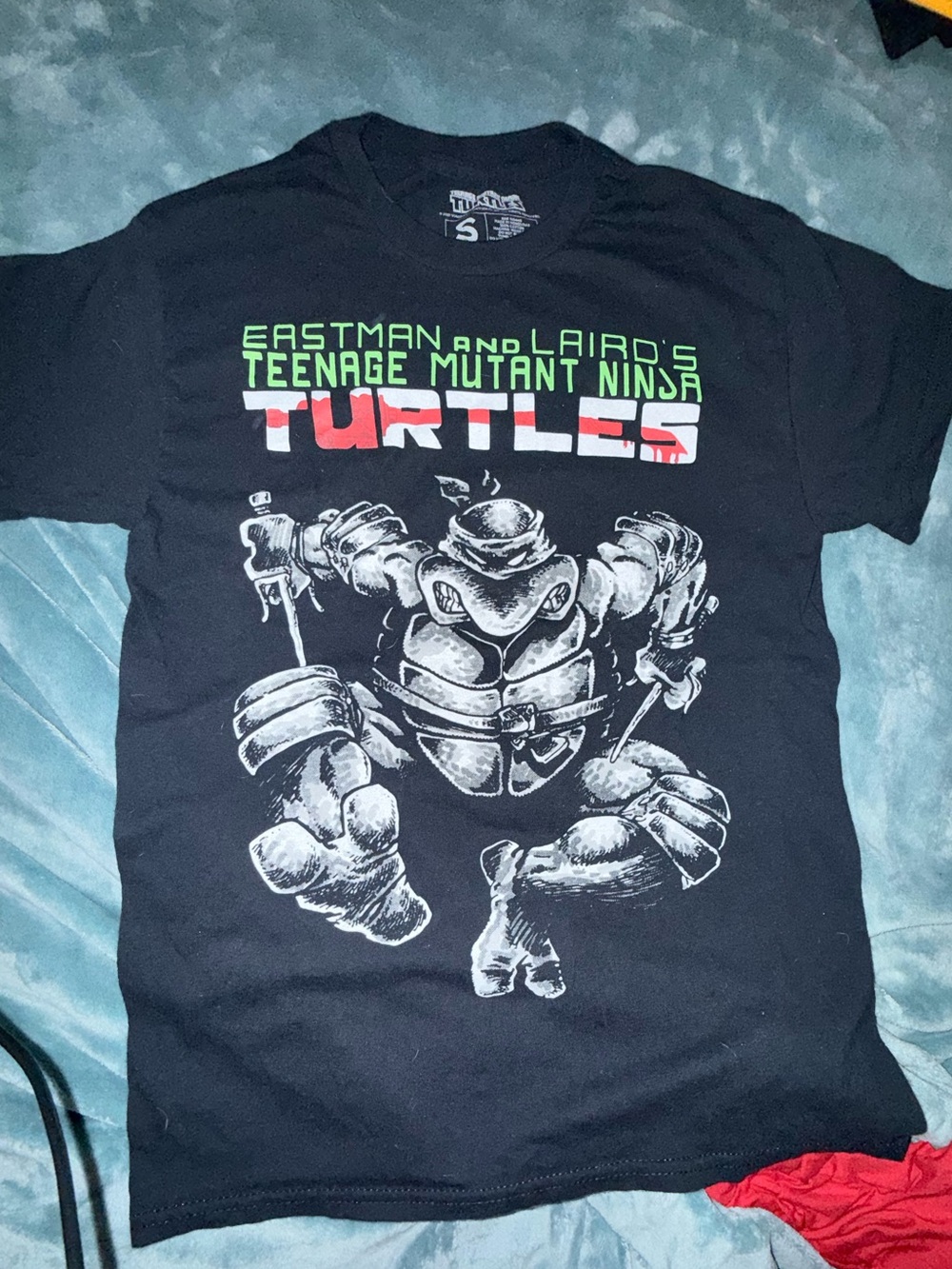 Teenage Mutant Ninja Turtles Graphic Tee — Black with Green & Red Logo